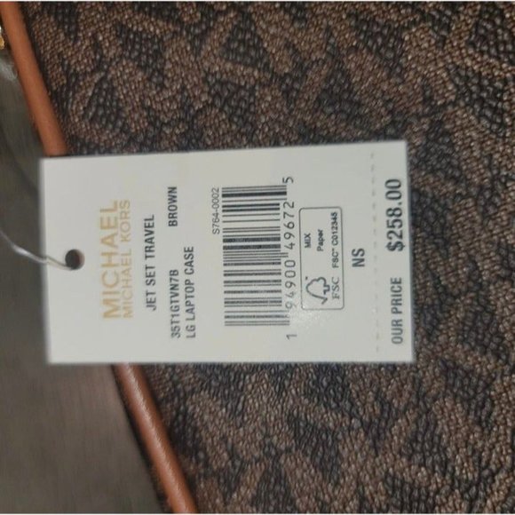 Michael Kors JetSet 13 Inch Laptop Case with Logo Leather/Coated Case Brown - Picture 12 of 12